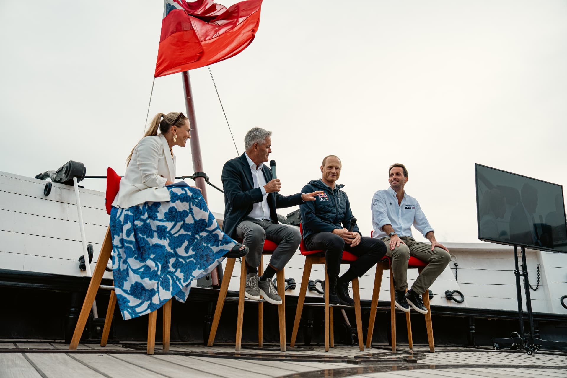 America's Cup panel discussion on deck with Sir Ben Ainslie